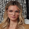image:imageDIFF Bella Designer Square Computer Blue Light Blocking Glasses for WomenClear Crystal