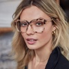 image:imageDIFF Bella Designer Square Computer Blue Light Blocking Glasses for WomenCream Tortoise