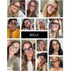 image:imageDIFF Bella Designer Square Computer Blue Light Blocking Glasses for WomenCream Tortoise