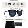 image:imageDIFF Bella Designer Square Sunglasses for Women  UV400 Polarized Protection  Black FrameBlack  Grey