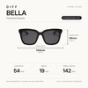 image:imageDIFF Bella Designer Square Sunglasses for Women  UV400 Polarized Protection  Black FrameBlack  Grey