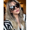 image:imageDIFF Bella Designer Square Sunglasses for Women  UV400 Polarized Protection  Black FrameBlack  Grey