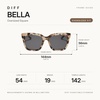 image:imageDIFF Bella Square Sunglasses for Women  Designer Frames  100 UV ProtectionCream Tortoise  Grey