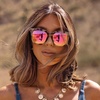 image:imageDIFF Bella Square Sunglasses for Women  Designer Frames  100 UV ProtectionCream Tortoise  Pink Mirror
