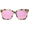 image:imageDIFF Bella Square Sunglasses for Women  Designer Frames  100 UV ProtectionCream Tortoise  Pink Mirror