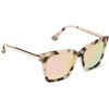 image:imageDIFF Bella Square Sunglasses for Women  Designer Frames  100 UV ProtectionCream Tortoise  Pink Mirror