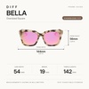 image:imageDIFF Bella Square Sunglasses for Women  Designer Frames  100 UV ProtectionCream Tortoise  Pink Mirror