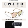 image:imageDIFF Bella Square Sunglasses for Women  Designer Frames  100 UV ProtectionCream Tortoise  Pink Mirror