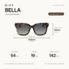 image:imageDIFF Bella Square Sunglasses for Women  Designer Frames  100 UV ProtectionEspresso Tortoise  Grey Gradient Polarized