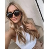 image:imageDIFF Bella Square Sunglasses for Women  Designer Frames  100 UV ProtectionTortoise  Grey Polarized