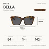 image:imageDIFF Bella Square Sunglasses for Women  Designer Frames  100 UV ProtectionTortoise  Grey Polarized