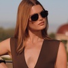 image:imageDIFF Charley Designer Aviator Sunglasses for Women and Men  UV400 Polarized Protection  Gold  Brown