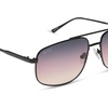 image:imageDIFF Charley Designer Aviator Sunglasses for Women and Men  UV400 Protection  Shiney Black  Twilight Gradient