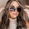 image:imageDIFF Dash Designer Aviator Sunglasses for Women UV400 ProtectionBrushed Gold  Coffee Gradient