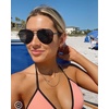 image:imageDIFF Dash Designer Aviator Sunglasses for Women UV400 ProtectionMatte Black  Solid Grey Polarized