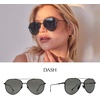 image:imageDIFF Dash Designer Aviator Sunglasses for Women UV400 ProtectionMatte Black  Solid Grey Polarized