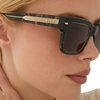 image:imageDIFF Emily in Paris  Alfie Rectangle Designer Sunglasses for Women and Men  UV400 Protection  Truffle Tortoise  Deep Brown