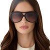 image:imageDIFF For Love amp Lemons  Pauline Oversized Navigator Sunglasses for Women  UV400 ProtectionBlack  Brown Gradient