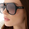 image:imageDIFF For Love amp Lemons  Pauline Oversized Navigator Sunglasses for Women  UV400 ProtectionBlack  Brown Gradient