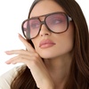 image:imageDIFF For Love amp Lemons  Pauline Oversized Navigator Sunglasses for Women  UV400 ProtectionHoney Tortoise  Rose Gradient