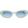 image:imageDIFF For Love amp Lemons  Sabrina Oval 90s Sunglasses for Women  UV400 ProtectionPastel Sage  Blue Gradient