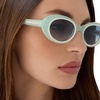 image:imageDIFF For Love amp Lemons  Sabrina Oval 90s Sunglasses for Women  UV400 ProtectionPastel Sage  Blue Gradient