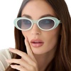 image:imageDIFF For Love amp Lemons  Sabrina Oval 90s Sunglasses for Women  UV400 ProtectionPastel Sage  Blue Gradient