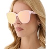 image:imageDIFF Gia Designer Square Sunglasses for Women  Fashionable amp Trendy Eyewear  100 UVAUVB ProtectionPowder Pink  Cherry Blossom Mirror