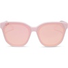 image:imageDIFF Gia Designer Square Sunglasses for Women  Fashionable amp Trendy Eyewear  100 UVAUVB ProtectionPowder Pink  Cherry Blossom Mirror