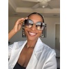 image:imageDIFF Grace Cat Eye metal sunglasses for women lightweight oversized UV400 protectionMatte Black  Sharp Grey Gradient