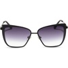 image:imageDIFF Grace Cat Eye metal sunglasses for women lightweight oversized UV400 protectionMatte Black  Sharp Grey Gradient