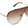 image:imageDIFF Imani Designer Shield Sunglasses for Women UV400 ProtectionGold  Brown Gradient