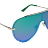 image:imageDIFF Imani Designer Shield Sunglasses for Women UV400 ProtectionGold  Green Mirror
