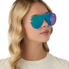 image:imageDIFF Imani Designer Shield Sunglasses for Women UV400 ProtectionGold  Green Mirror
