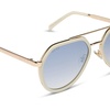 image:imageDIFF Joey Oversized Aviator Sunglasses for Women and Men  UV400 Protection  Modern Geometric ShadesCourtside Ivory  Slate Gradient Flash