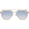 image:imageDIFF Joey Oversized Aviator Sunglasses for Women and Men  UV400 Protection  Modern Geometric ShadesCourtside Ivory  Slate Gradient Flash