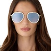 image:imageDIFF Joey Oversized Aviator Sunglasses for Women and Men  UV400 Protection  Modern Geometric ShadesCourtside Ivory  Slate Gradient Flash