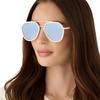 image:imageDIFF Joey Oversized Aviator Sunglasses for Women and Men  UV400 Protection  Modern Geometric ShadesCourtside Ivory  Slate Gradient Flash