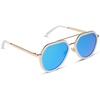 image:imageDIFF Joey Oversized Aviator Sunglasses for Women and Men  UV400 Protection  Modern Geometric ShadesWhite Cloud  Blue Mirror