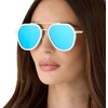 image:imageDIFF Joey Oversized Aviator Sunglasses for Women and Men  UV400 Protection  Modern Geometric ShadesWhite Cloud  Blue Mirror