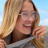 image:imageDIFF Jordan Designer Blue Light Blocking Glasses  Oversized Navigator Frame  UV400 ProtectionClear  Gold