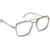 image:imageDIFF Jordan Designer Blue Light Blocking Glasses  Oversized Navigator Frame  UV400 ProtectionClear  Gold