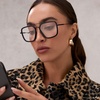 image:imageDIFF Jordan Designer Blue Light Blocking Glasses  Oversized Navigator Frame  UV400 ProtectionMatte Black