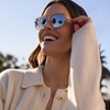 image:imageDIFF Jordan Designer Navigator Sunglasses for Women  100 UVAUVB Protection  Solid FramesGold  Clear Crystal Temple
