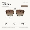 image:imageDIFF Jordan Designer Navigator Sunglasses for Women  100 UVAUVB ProtectionEspresso Tortoise  Brown Gradient