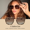image:imageDIFF Jordan Designer Navigator Sunglasses for Women  100 UVAUVB ProtectionEspresso Tortoise  Brown Gradient