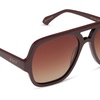 image:imageDIFF Layton Oversized Navigator Sunglasses for Women and Men  UV400 Polarized Protection  Rugby Red  Brown Gradient