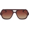 image:imageDIFF Layton Oversized Navigator Sunglasses for Women and Men  UV400 Polarized Protection  Rugby Red  Brown Gradient