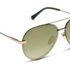 image:imageDIFF Lenox Polarized Designer Aviator Sunglasses for Women UV400 Protection Gold Stainless Steel FramesGold  Aloe Green Gradient
