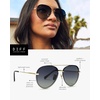 image:imageDIFF Lenox Polarized Designer Aviator Sunglasses for Women UV400 Protection Gold Stainless Steel FramesGold  Black Grey Gradient